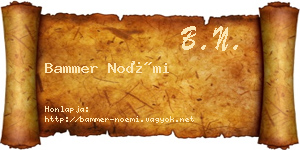 Bammer Noémi névjegykártya
